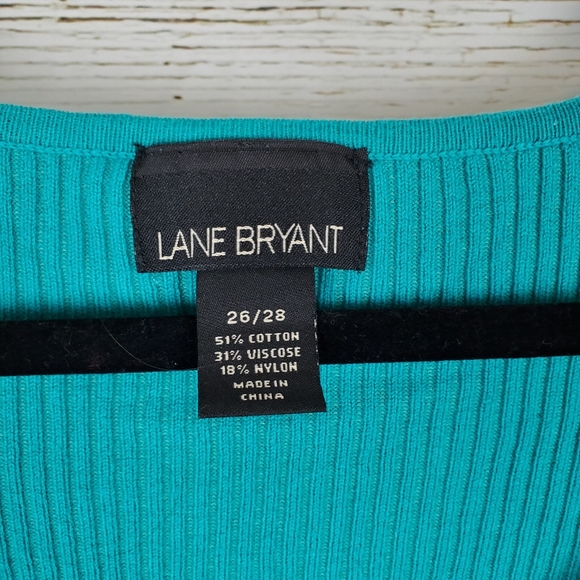 Lane Bryant Emerald Green Ribbed Sweater - Picture 3 of 6